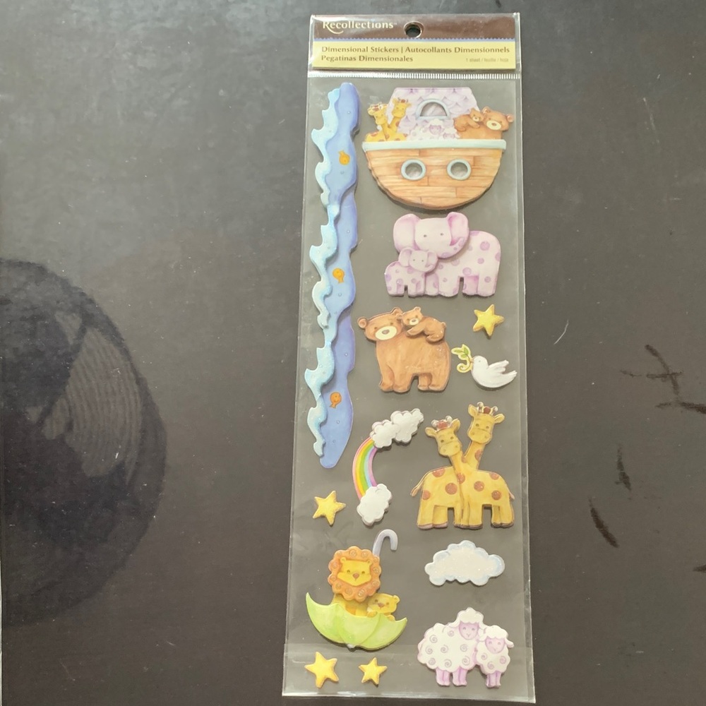 Recollections Animal Adventure Sticker Pack - Blue, Pink, Yellow